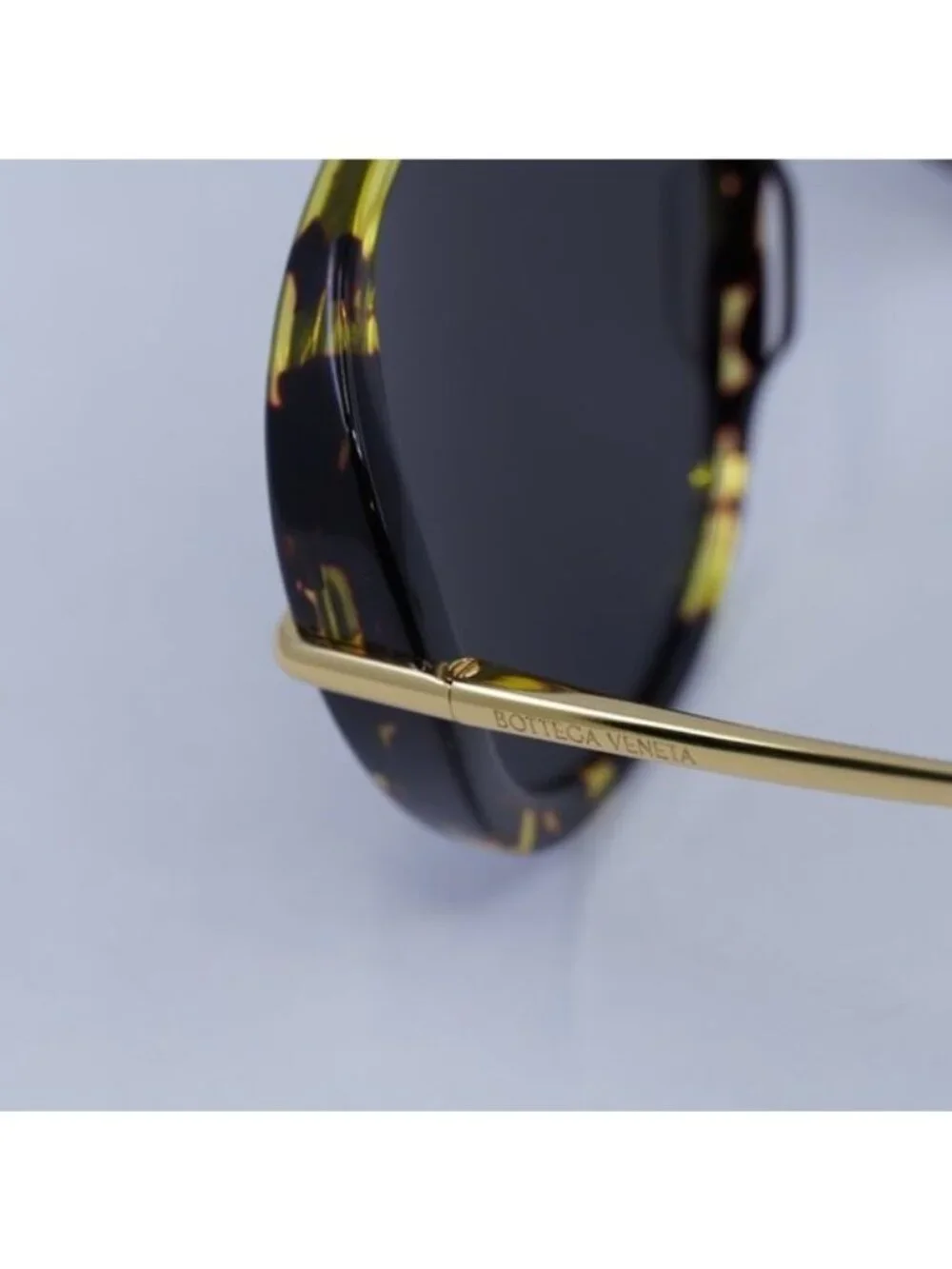 Bottega Veneta BV1273S 005 Geometric Sunglasses - Havana Gold/Grey